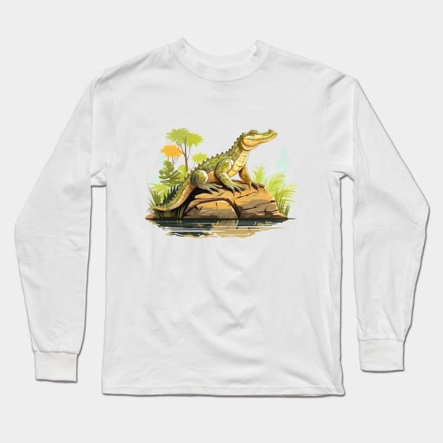 Caiman Long Sleeve T-Shirt by zooleisurelife